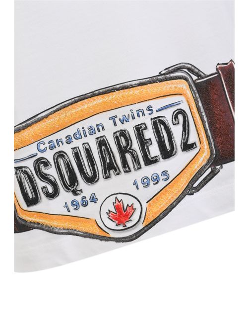 T-shirt in jersey di cotone con stampa cintura DSQUARED2 | S78GD0120 D20033100